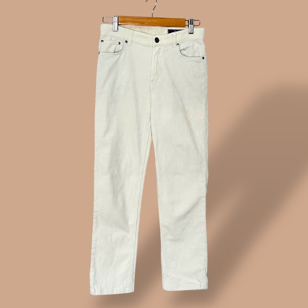 Vineyard Vines Girls Corduroy Pants Size 14 Adjustable Waist White School